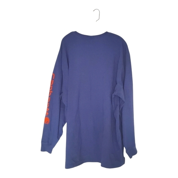Carhartt Men's Blue Heather Oringal Fit Tee Shirt Long Sleeve Loose fit 3XL - Picture 2 of 5